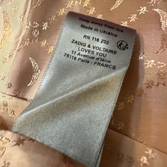 Zadig & Voltaire Jacket Blazer XS Open Front Raspberry Pink $698 Satin Trim - Picture 14 of 15